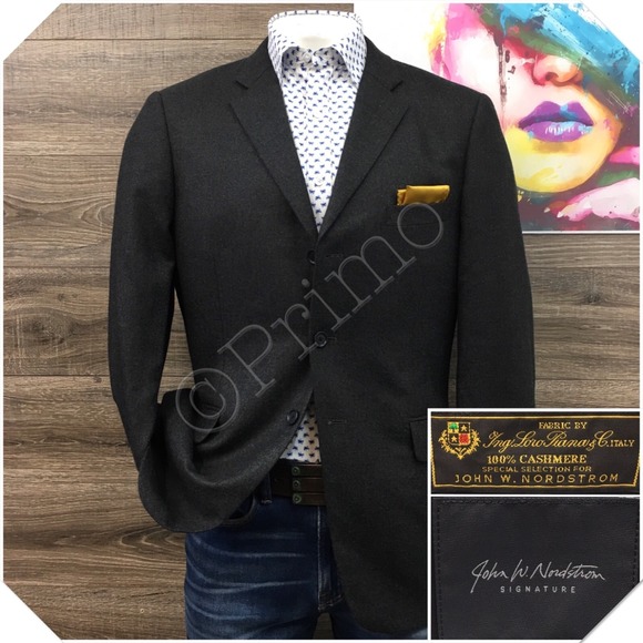 NORDSTROM Mens Cashmere Blazer Sport Coat Casual Jacket Size 44R Classic Suit